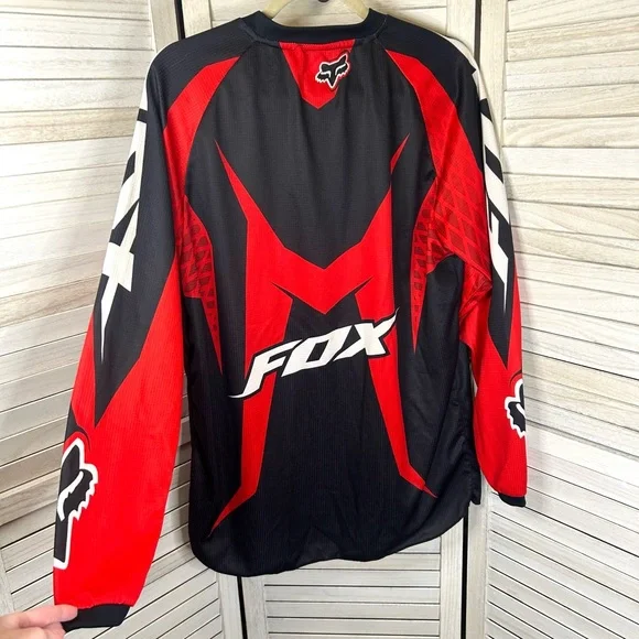 Fox Racing Motocross Gear Men’s Red and Black Honda Long Sleeve Jersey Medium - Picture 4 of 10